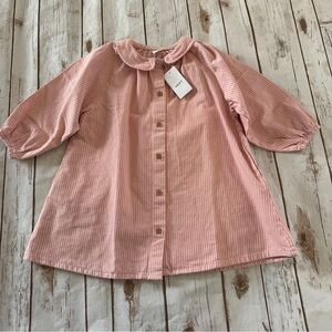 Next pink collared dress nwt feels like denim material 3/4